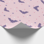 Schattige roze Halloween vleermuispatroon met Polk Cadeaupapier (Hoek)