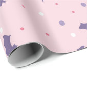 Schattige roze Halloween vleermuispatroon met Polk Cadeaupapier (Rol Hoek)