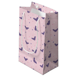 Schattige roze Halloween vleermuispatroon met Polk Klein Cadeauzakje