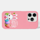 Schattige, roze Happy Easter bunny Case-Mate iPhone Case (Achterkant (horizontaal))