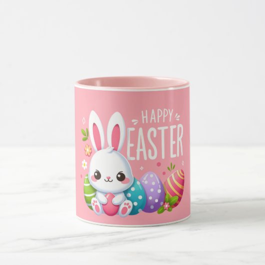 Schattige, roze Happy Easter bunny Mok (Midden)