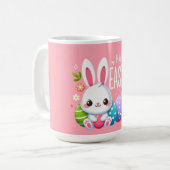 Schattige, roze Happy Easter bunny Mok (Voorkant links)