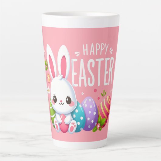 Schattige, roze Happy Easter bunny Mok (Voorkant)