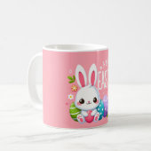 Schattige, roze Happy Easter bunny Mok (Voorkant links)