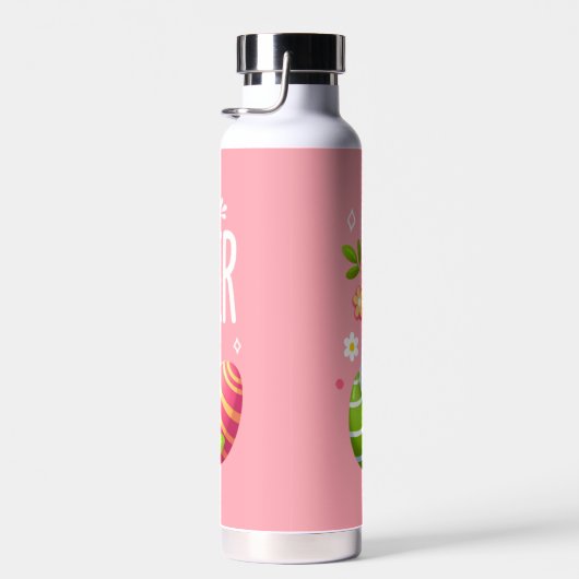 Schattige, roze Happy Easter bunny Waterfles (Rechts)