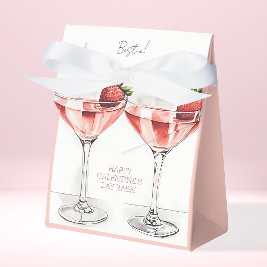 Schattige Roze Happy Galentine's Day Aardbeien BFF Bedankdoosjes