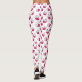 Schattige Roze Hart Cupcake Patroon Leggings (Achterkant)