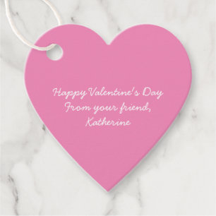 Schattige roze hart Custom Classroom Valentijnsdag Bedankjes Labels
