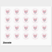 Schattige Roze Hart Dank U Sticker (Vel)