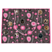 Schattige Roze Hart en Bloem Hond Mama Fotocollage Groot Cadeauzakje (Voorkant)