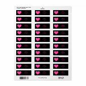 Schattige roze hart etiket (Full Sheet)
