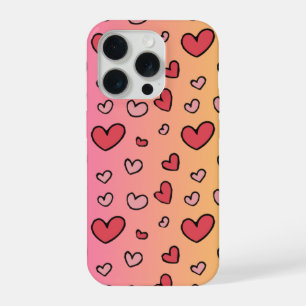 schattige roze hart iphone 15 pro hoesje. case