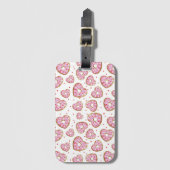 Schattige roze hart koekjes Bagagelabel (Voorkant (verticaal))