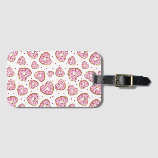 Schattige roze hart koekjes Bagagelabel (Voorkant (horizontaal))