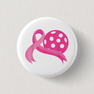 Schattige Roze Hart Lint Pickleball Borstkanker Be Ronde Button 3,2 Cm