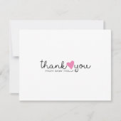 Schattige roze hart meisje Baby shower dank u Bedankkaart (Voorkant)