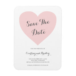Schattige Roze Hart Typografie Trouw Save the Date Magneet