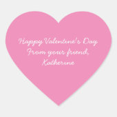 Schattige roze hart Valentijnsdag kinder klaslokaa Hart Sticker (Voorkant)