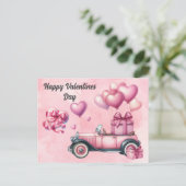 Schattige Roze Hart Valentijnse  Briefkaart (Staand voorkant)