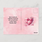 Schattige Roze Hart Valentijnse  Briefkaart (Achterkant)