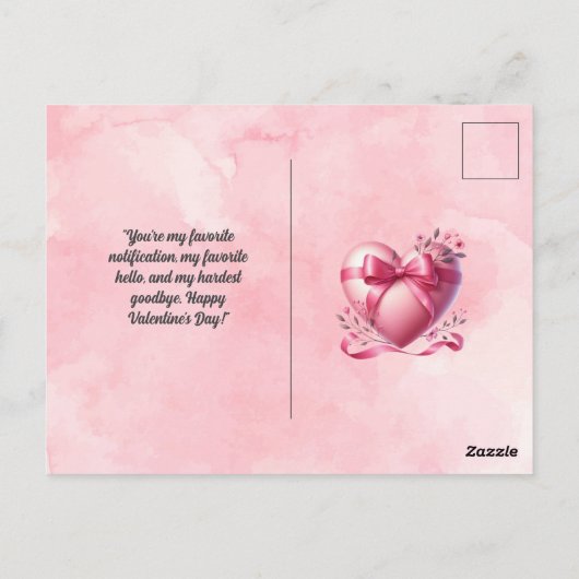 Schattige Roze Hart Valentijnse Briefkaart (Achterkant)