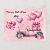 Schattige Roze Hart Valentijnse  Briefkaart (Voorkant)