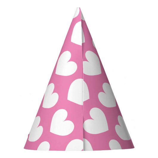 Schattige roze hart Verjaardagsfeestje papier kege Feesthoedjes (Achterkant)