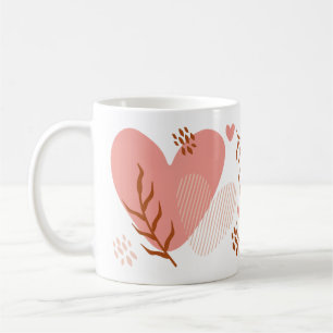 Schattige Roze Harten Botanische Valentijnsdag Koffiemok