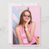 Schattige roze harten foto afstudeerfeest kaart (Achterkant)