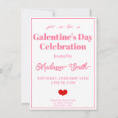 Schattige Roze Harten Galentine's Day Celebration Kaart (Voorkant)