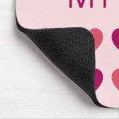 Schattige Roze Harten Initialen Monogram Muismat (Hoek)