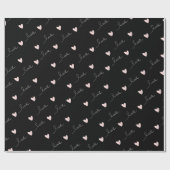 Schattige roze harten & liefde script Valentijnsda Cadeaupapier (Vlak)