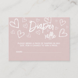 Schattige Roze Harten Meisje Baby shower Luier Raf Informatiekaartje