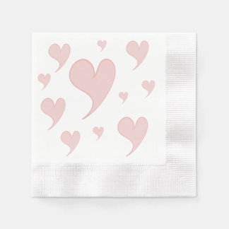 Schattige roze harten papier servet