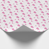 Schattige roze hartjes romantisch patroon cadeaupapier (Hoek)
