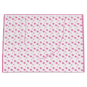 Schattige roze hartjes romantisch patroon groot cadeauzakje (Voorkant)