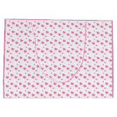 Schattige roze hartjes romantisch patroon groot cadeauzakje (Achterkant)