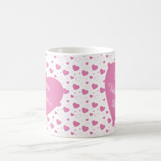 Schattige roze hartjes romantisch patroon koffiemok (Center)