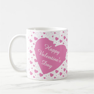Schattige roze hartjes romantisch patroon koffiemok