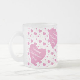 Schattige roze hartjes romantisch patroon matglas koffiemok