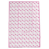 Schattige roze hartjes romantisch patroon medium cadeauzakje (Achterkant)