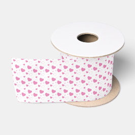 Schattige roze hartjes romantisch patroon satijnen lint