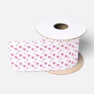 Schattige roze hartjes romantisch patroon satijnen lint