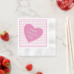 Schattige roze hartjes romantisch patroon servet