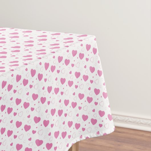 Schattige roze hartjes romantisch patroon tafelkleed (Voorbeeld)