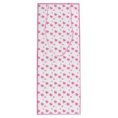 Schattige roze hartjes romantisch patroon wijn cadeautas (Achterkant)