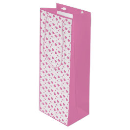 Schattige roze hartjes romantisch patroon wijn cadeautas