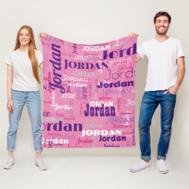 Schattige Roze Herhalende Naam Patroon Modern Fleece Deken