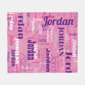 Schattige Roze Herhalende Naam Patroon Modern Fleece Deken (Voorkant (Horizontaal))