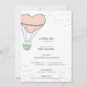 Schattige roze heteluchtballon Baby shower Kaart (Voorkant)